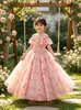 Vestido de Chifón de Princesa para Niña, Estilo Coreano, Vestido Largo Floral Suave y Elegante para Vacaciones en la Playa y Viajes
