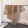 Bufanda Pequeña Cuadrada de Algodón y Lino con Patrón de Espiga de Gama Alta, Pañuelo para la Cabeza Imitación Terciopelo, Chal, Bufanda Protectora del Sol, Bufanda para Mujer, Nueva