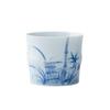 Taza Maestra de Cerámica de Bambú Pintada a Mano Azul Qingshan Moji Juego de Té Kung Fu Taza de Té de Bambú para el Hogar Taza para Cata de Té