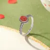 Yuebao Jewelry Plata de Ley S925 Nan Hong Oval Hueco Tejido Patrón de Engranaje Superficie de Huevo Anillo Estilo Chino Anillo de Dedo Joyería de Plata al por Mayor