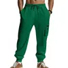 Pantalones Deportivos de Trabajo Casuales de Moda Europeos y Americanos para Hombre, Transfronterizos, Otoño e Invierno, Entrenamiento, Multibolsillos, Cremallera, Elásticos, Ajuste Delgado