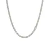Hip-Hop Europeo y Americano Transfronterizo Cadena Cubana de Fila Única de 6 mm con Diamantes de Zirconia en Forma de Diamante Joyería Completa de Diamantes Collar de Acero de Titanio Accesorios para Hombres Personalización