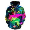 Moletom com Capuz Cruzado Primavera e Outono Pintura Graffiti Impressão 3D Camada de Ar Pulôver Unissex Roupa Esportiva Casual