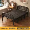 Cama individual plegable, portátil para uso doméstico, marco de hierro reforzado y engrosado, cama doble para dormitorio, cama de campaña simple para viviendas de alquiler