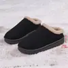 2026 Nuevo Modelo Comercio Exterior Zapatos Birkenstock de Suela Gruesa Forrados de Borrego, Pantuflas Cerradas de Punta Cerrada para Mujer, Pantuflas de Media Caña de Invierno para Exteriores