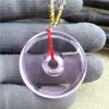 Collar de suéter largo y chic con colgante de vidrio imitación jade y colgante de amatista rosa de la suerte, estilo coreano para mujer, combinable