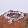 Pulsera Apilable de Bola de Circonita de Cristal Blanco Natural, Sensación de Lujo Ligero y Gama Alta, Estilo Sencillo para Pareja, Joyería de Mano Versátil