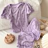 Ropa de Casa para Niños Primavera y Verano Nuevo Pequeña Impresión Modal Clase A Tejido Desnudo Coreano Traje de Pijama para Niñas