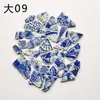 Fragmentos de Porcelana Azul y Blanca Pegatinas Decorativas Venta Directa Diseño Hecho a Mano Paisaje de Jardín Exterior Cerámica de Porcelana Blanca con Forma Especial Metabo