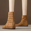 Botines Vaqueros Martin Huecos Vintage para Mujer, Nuevo Estilo Verano 2026, Sandalias Planas Perforadas, Botines Cortos Finos Transpirables de Moda para Mujer