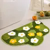 Alfombra de piso flocado flor de musgo fresco, alfombra tufted antideslizante para uso doméstico, fácil de mantener, alfombra de césped de musgo estilo pastoral