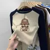 Ropa Interior Cálida para Niños Estilo Coreano Otoño/Invierno Felpa Cuello Redondo Prenda Base 2026 Nuevo Estudiante Manga Larga con Parches Tendencia