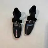 Versión de piel de oveja~Nuevos zapatos de tacón alto de ballet versátiles estilo vintage para mujer con tacones gruesos, tiras cruzadas, diseño hueco, sandalias casuales de punta cerrada