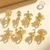 Clípe de Nariz Dourado Retrô com Zircônia Completa Animais Marinhos Polvo Caranguejo Lagosta Baleia Decoração Sem Perfurar Piercing Falso Stud de Nariz