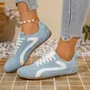 Zapatillas de Entrenamiento Alemanas de Bloques de Color Retro Transfronterizas para Mujer Planas con Cordones Casuales Gamuza Sintética Ligeras Talla Grande Comercio Exterior Zapatillas de Mujer Forrest Gump