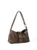 Bolso de axila retro de cuero encerado de alta gama estilo coreano para mujer, diseño de nicho, bolso de mano y bolso de hombro modernos y versátiles