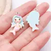 Resina Serie Azul Lago 20 Piezas Accesorios para Joyería DIY Oso Corazón Donut Pulsera Colgante Llavero