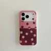 Ins color-blocking névoa bolinhas aplicável iPhone17Promax capa de telefone Apple 16 criativo 15Pro à prova de queda coreana