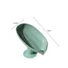 Porta jabón con ventosa para pared sin taladro, estante de drenaje con forma de hoja de loto, no acumula agua, almacenamiento doméstico en stock