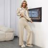 Novo Conjunto de Malha de Duas Peças para Mulheres, Estilo Europeu, Gola Polo, Manga Longa, Solto, Casual, Calça Wide Leg, Outono e Inverno 2026