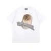 Camiseta de manga corta unisex de seda de leche para verano, diseño original de cinta con estampado de gato, top de nicho