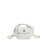 Bolsa Casual Simple Estilo Coreano al por Mayor para Mujer 2025 Invierno Nuevo Bolso de Hombro a Cuadros con Cadena Bolso Cruzado Texturizado para Mujer