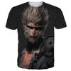 Transfronterizo AliExpress Amazon Verano Impresión Digital 3D Juego Mito Oscuro Goku Marea Nacional Camiseta de Manga Corta para Hombre