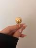 Anillo con personalidad de bola de metal cepillado mate estilo europeo y americano, anillo abierto apilado estilo frío retro