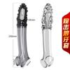 Sexy Calle Nuevo Artillería eléctrica pene alargado funda diente de lobo cristal vibrador funda anillo para pene juguetes sexuales para parejas
