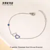Pulseira de Amor de Aço Titânio Cor Dourada Popular Conservante de Cor Zircônia para Meninas, Pulseira de Luxo Leve e de Alta Qualidade Atacado