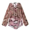 Trajes de Baño Coreanos para Pareja para Mujer, Nuevo Modelo de Verano, de una Pieza, Sexy, para Bustos Pequeños, Adecuados para Aguas Termales y Vacaciones en la Playa, Trajes de Baño de Exportación