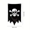 Bandera de Calavera Pirata de Origen Transfronterizo 30x50cm Poliéster Tela Colgante Pirata Decoración de Escena de Sala de Escape