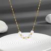 Nuevo colgante de perla, cadena de clavícula, acero de titanio, ns, moda femenina, lujo, accesorios de perlas coreanas, collar al por mayor