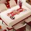 Toalha de Mesa Ano Novo 2026 Impermeável e à Prova de Óleo, Não Lavável, Toalha de Mesa para Jantar Ano do Cavalo, Jogo Americano Vermelho para Mesa de Centro, Toalha de Mesa com Atmosfera Festiva