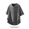 2026 Nova Camiseta de Manga Curta Masculina Marca da Moda Verão Solta Estilo de Hong Kong Celebridade da Internet Tendência ins Simples Marca da Moda Top Listrado