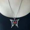 Collar con colgante de ojo de diablo de diseño nicho nuevo de exportación europea y americana, collar de acero inoxidable de mariposa de estilo gótico
