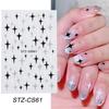 Transfronteiriço novo unhas adesivos net vermelho preto azul glitter estrela adesivos pequena estrela fresca 3d adesivo de unhas de unhas
