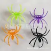 Halloween Plástico Fluorescente Multicor Aranha Morcego Centopeia Escorpião Caveira Anel de Brincadeira Plástico de Festa Multicor