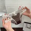 Belleza Lechecita~ Calzones de encaje sexys e inocentes para mujer, de tiro bajo, corte alto, transpirables, entrepierna de algodón puro, bragas de triángulo