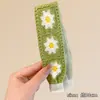 Diadema de Punto Bordada con Flor y Velcro para Mujer, Organizador de Flequillo y Cabello Suelto, Diadema para Lavarse la Cara