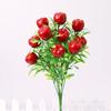 Nova laranja artificial fortuna fruta decoração casa romã fruta Morango Ramo artificial flor verde planta arranjo de flores