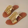 Comercio exterior talla grande 2024 nuevo verano zapatillas de mujer, color liso, tejidas, simples para uso diario en la playa