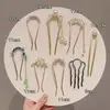 Pasador de Pelo en Forma de U con Perlas para Mujer, Pinza para Moño, Herramienta de Peinado, Pasador Fijo, Nuevo Estilo Chino, Accesorio de Cabello de Alta Gama