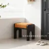 Silla de comedor de madera maciza usada, taburete de té para el hogar, taburete de restaurante, taburete bajo pequeño de diseñador para casa de huéspedes y hotel, silla de comedor de cuero genuino