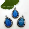 Exclusivo para ventas transfronterizas: Collar con colgante de gota de agua de piedra natural vintage desgastada, accesorio de joyería de comercio exterior
