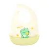 Babero infantil de silicona personalizado por el fabricante, resistente a altas temperaturas, suave, 3D bicolor, impermeable, babero para alimentación de bebé