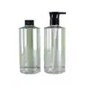 Botella de Plástico 500ml Botella para Loción Botella Dispensadora Cosmética Champú Gel de Ducha Limpiador Facial Botella de Presión Botella Vacía