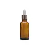 Botella personalizada de vidrio ámbar para aceite esencial con tapa gotero, botella dispensadora de líquido original para sérum, botella vacía para mezclar cosméticos