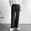 Calças Ocidentais Masculinas Primavera e Outono Novo Estilo Coreano Moderno Ins Calças Casuais Soltas Moda Masculina e Feminina Pingente Calças de Perna Reta e Larga