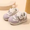 Zapatos de Caminar para Bebé de Cuero de Dos Capas con Algodón y Terciopelo para Niños de 1 a 3 Años, Unisex, para Bebés y Niños Pequeños, Zapatos Deportivos, Zapatos Cálidos de Algodón para Niños Pequeños